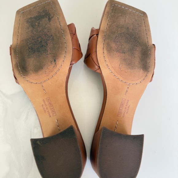 Vince Camuto Semterra Woven-Strap Slide Sandals in Camel - Picture 5 of 6